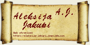 Aleksija Jakupi vizit kartica